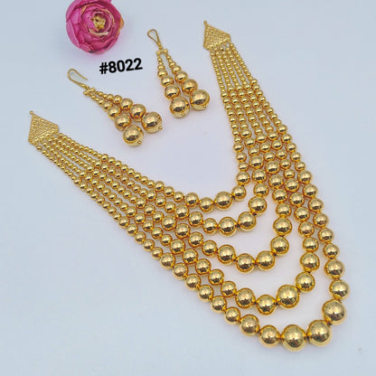 Gold Plated Long NECKLACE 5 Gram Gold Plated Jewellery PMJ Model No : 8022