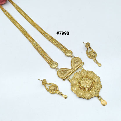 Gold Plated LONG NECKLACE 5 Gram Gold Plated Jewellery PMJ Model No : 7990