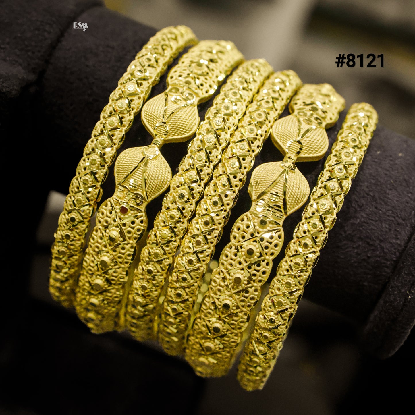 Gold Plated 6 Pcs Set BANGLE 5 Gram Gold Plated Jewellery PMJ Model No : 8121