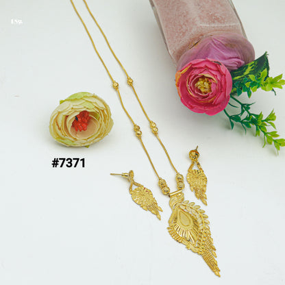 Gold Plated LONG NECKLACE 1 Gram Gold Plated Jewellery PMJ Model No : 7371