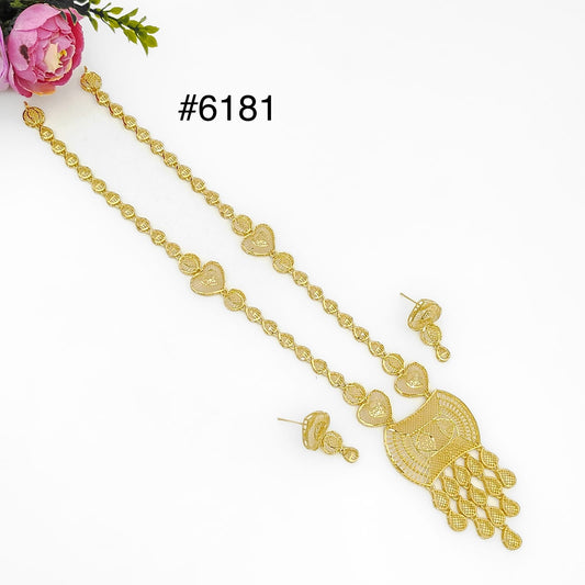 Gold Plated Long Necklace Set, PMJ Model No: 6181