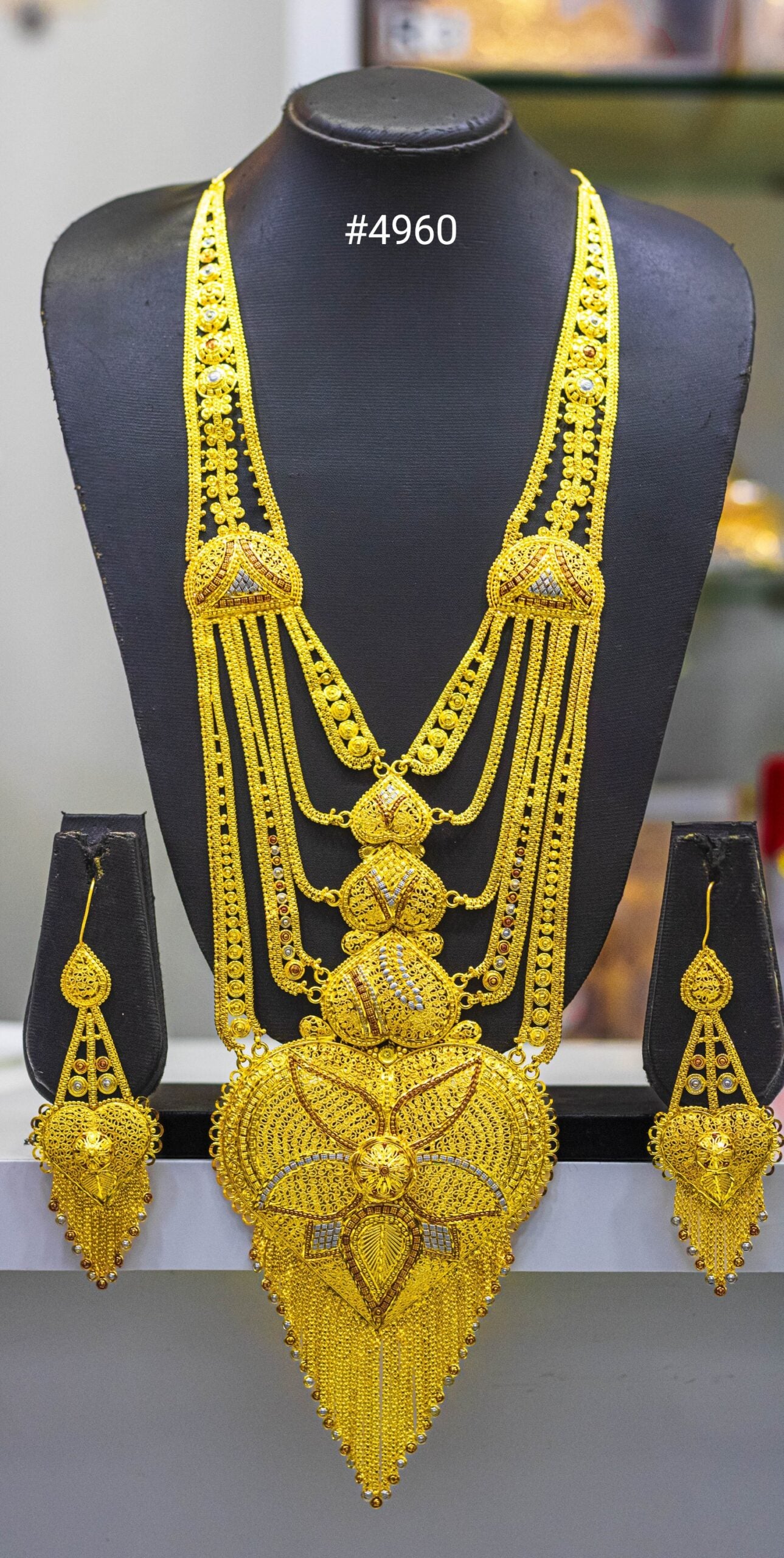 Exclusive Gold Plated Long Necklaces Set, PMJ Model No: 4960