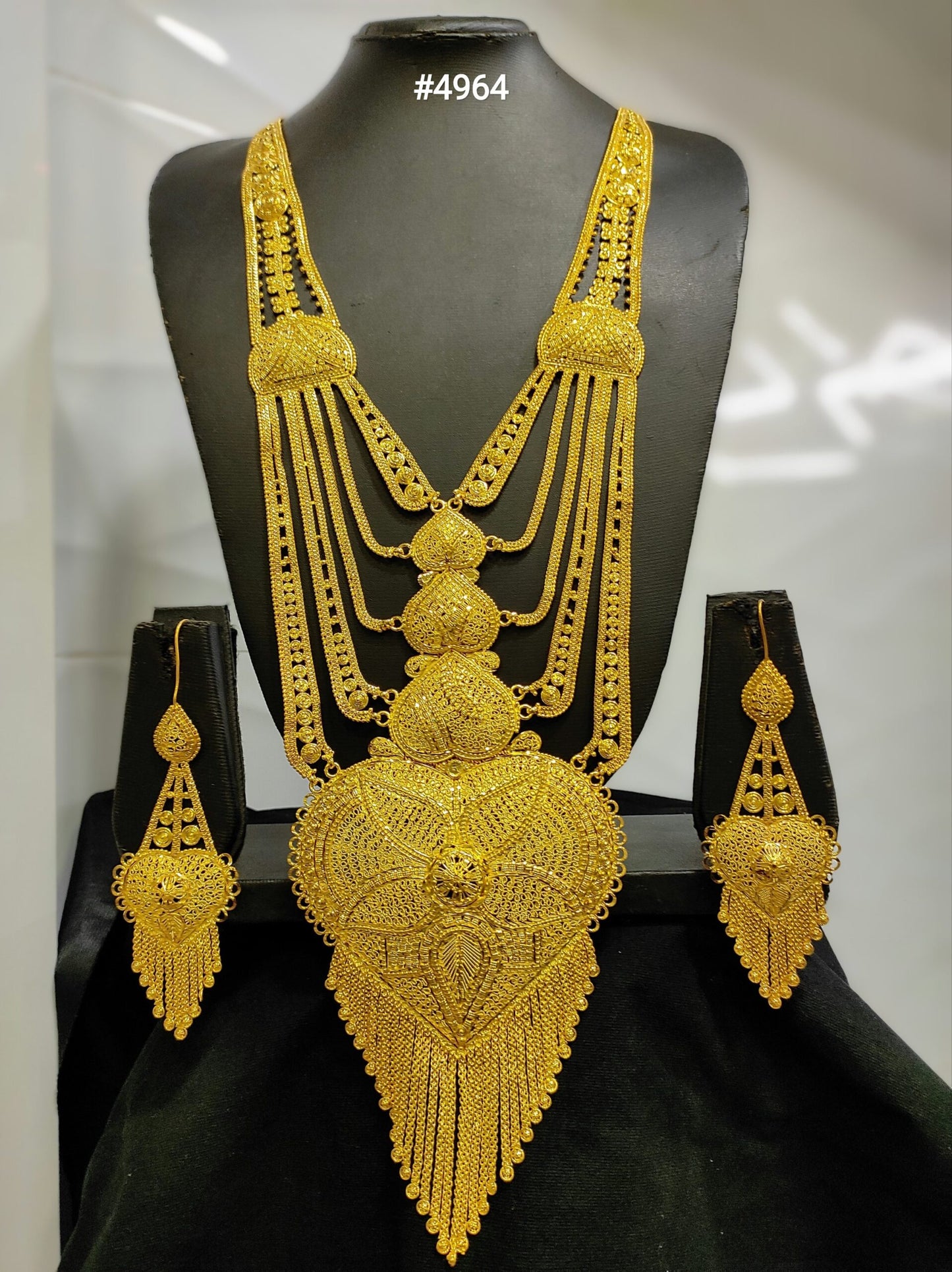 Exclusive Gold Plated Long Necklaces Set, PMJ Model No: 4964