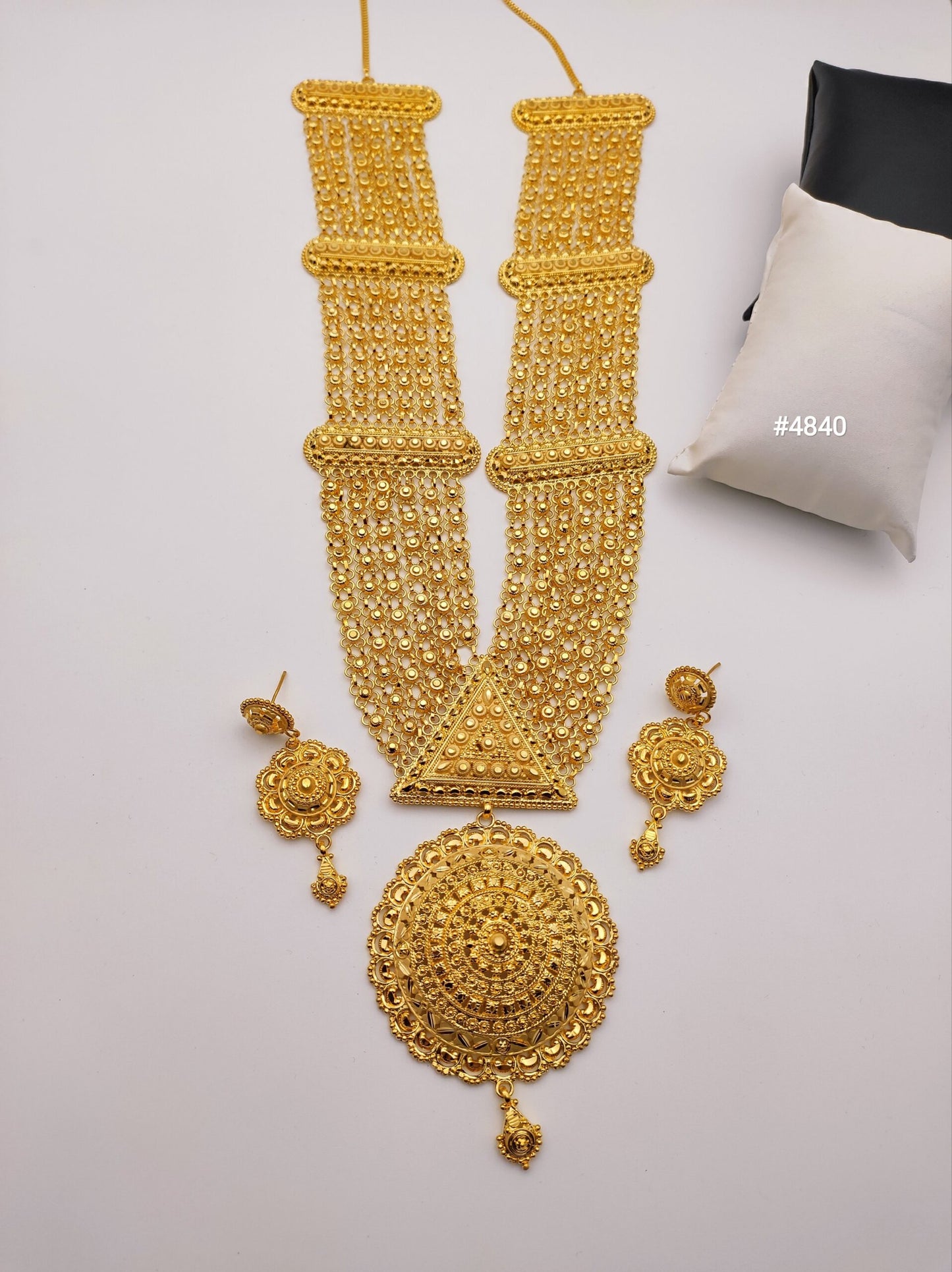 Exclusive Gold Plated Long Necklaces Set, PMJ Model No: 4840