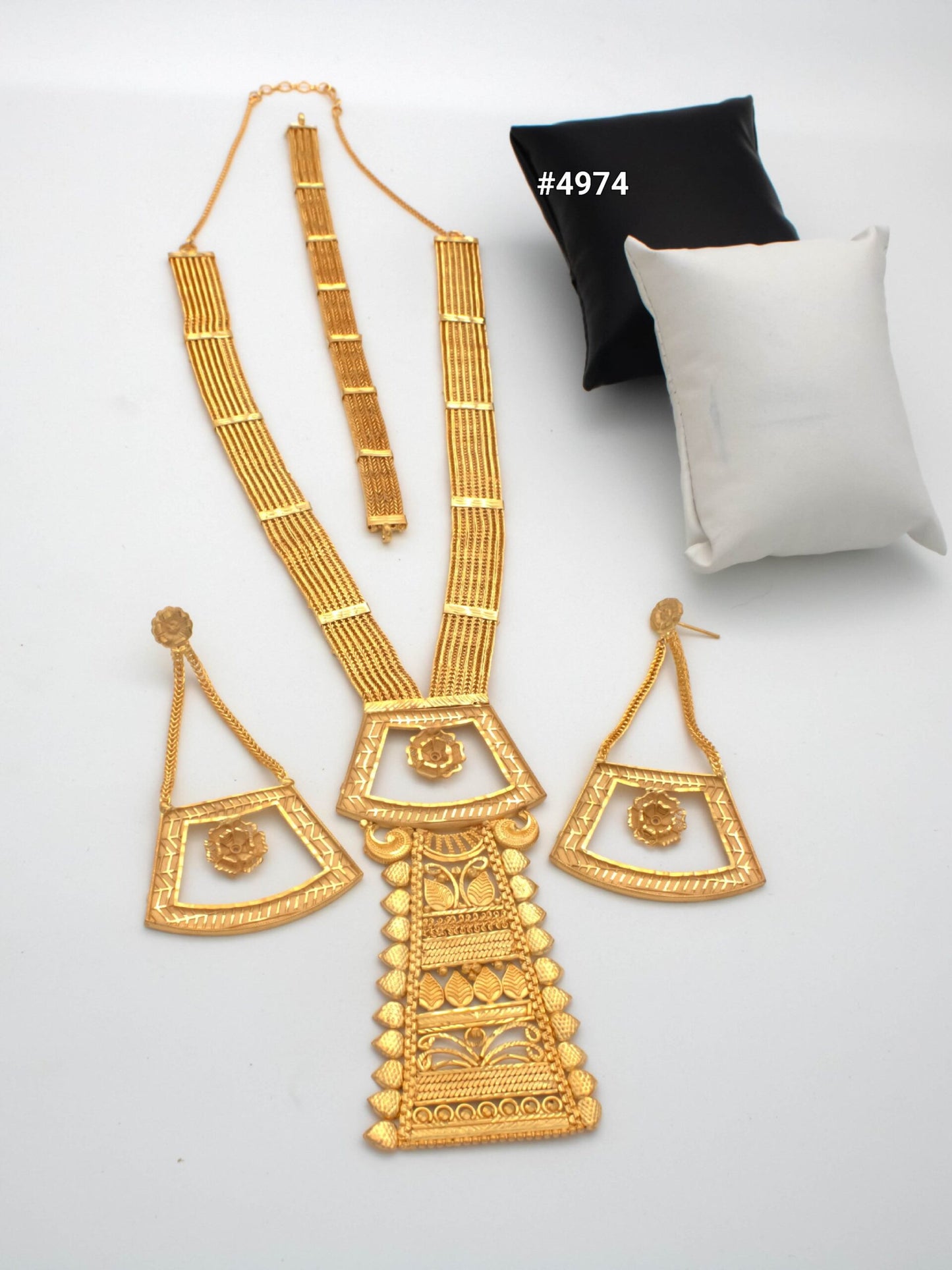 Exclusive Gold Plated Long Necklaces Set, PMJ Model No: 4974