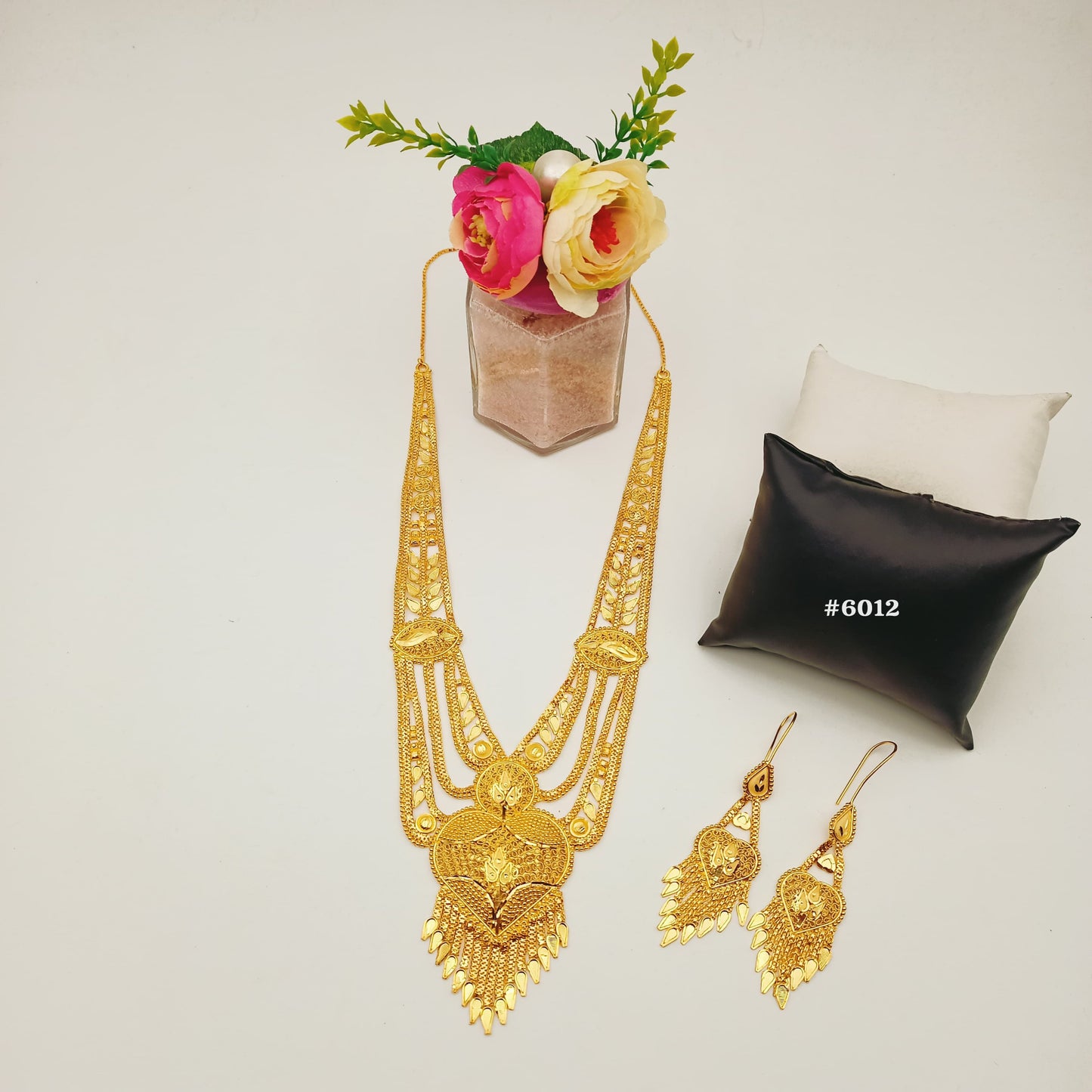 Exclusive Gold Plated Long Necklaces Set, PMJ Model No: 6012