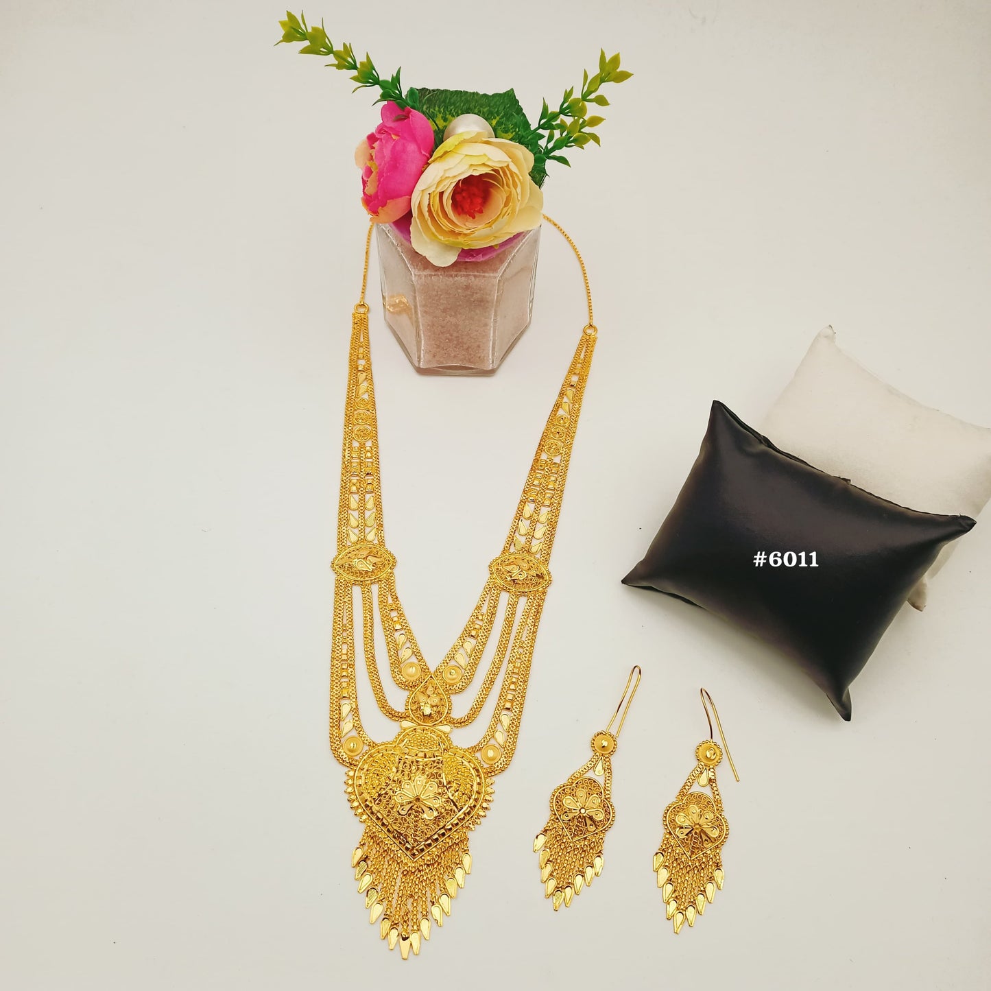 Exclusive Gold Plated Long Necklaces Set, PMJ Model No: 6011