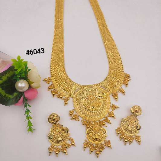 Exclusive Gold Plated Long Necklaces Set, PMJ Model No: 6043