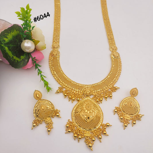 Exclusive Gold Plated Long Necklaces Set, PMJ Model No: 6044