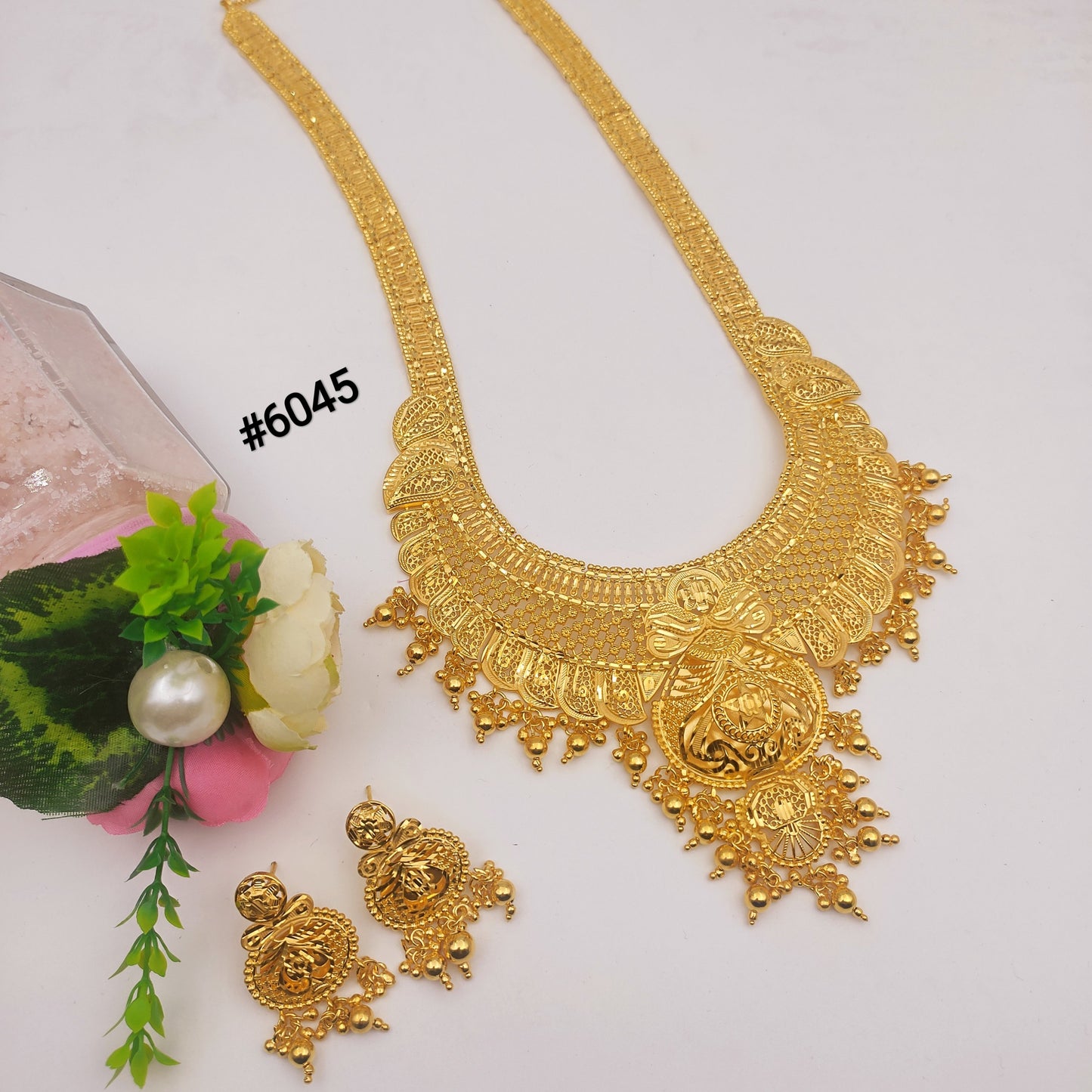 Exclusive Gold Plated Long Necklaces Set, PMJ Model No: 6045