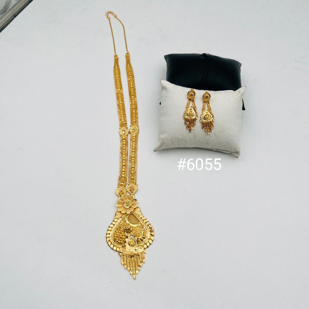 Exclusive Gold Plated Long Necklaces Set, PMJ Model No: 6055