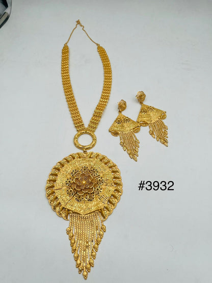 Exclusive Gold Plated Long Necklaces Set, PMJ Model No: 3932