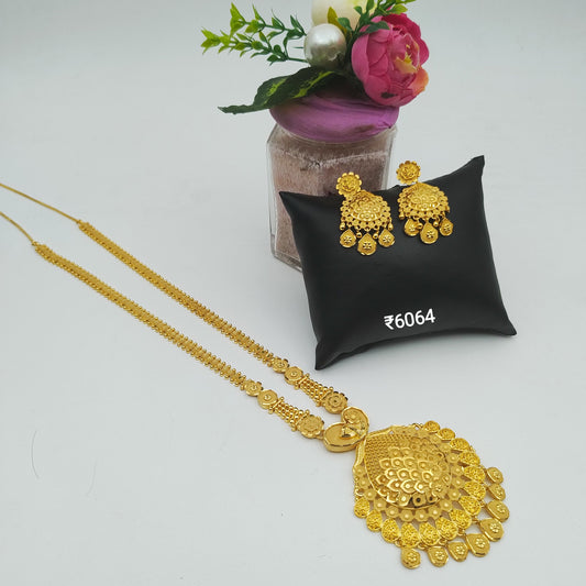 Exclusive Gold Plated Long Necklaces Set, PMJ Model No: 6064