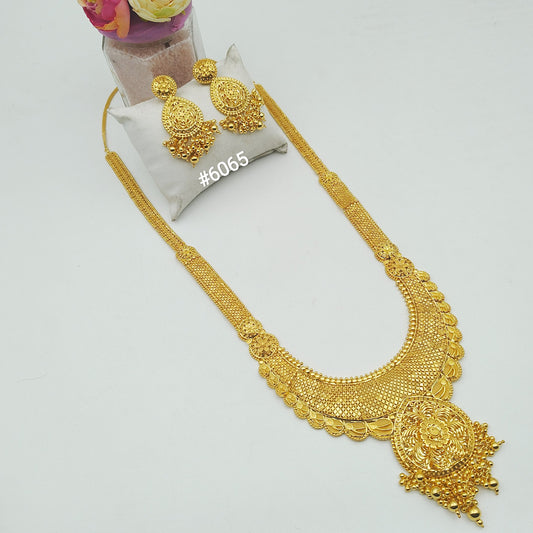 Exclusive Gold Plated Long Necklaces Set, PMJ Model No: 6065