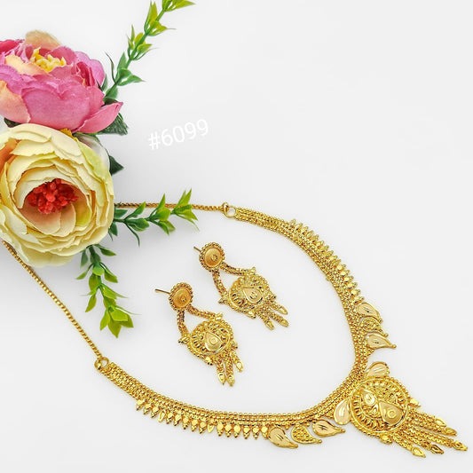 Gold Plated Bridal Short Necklace Set, PMJ Model No: 6099