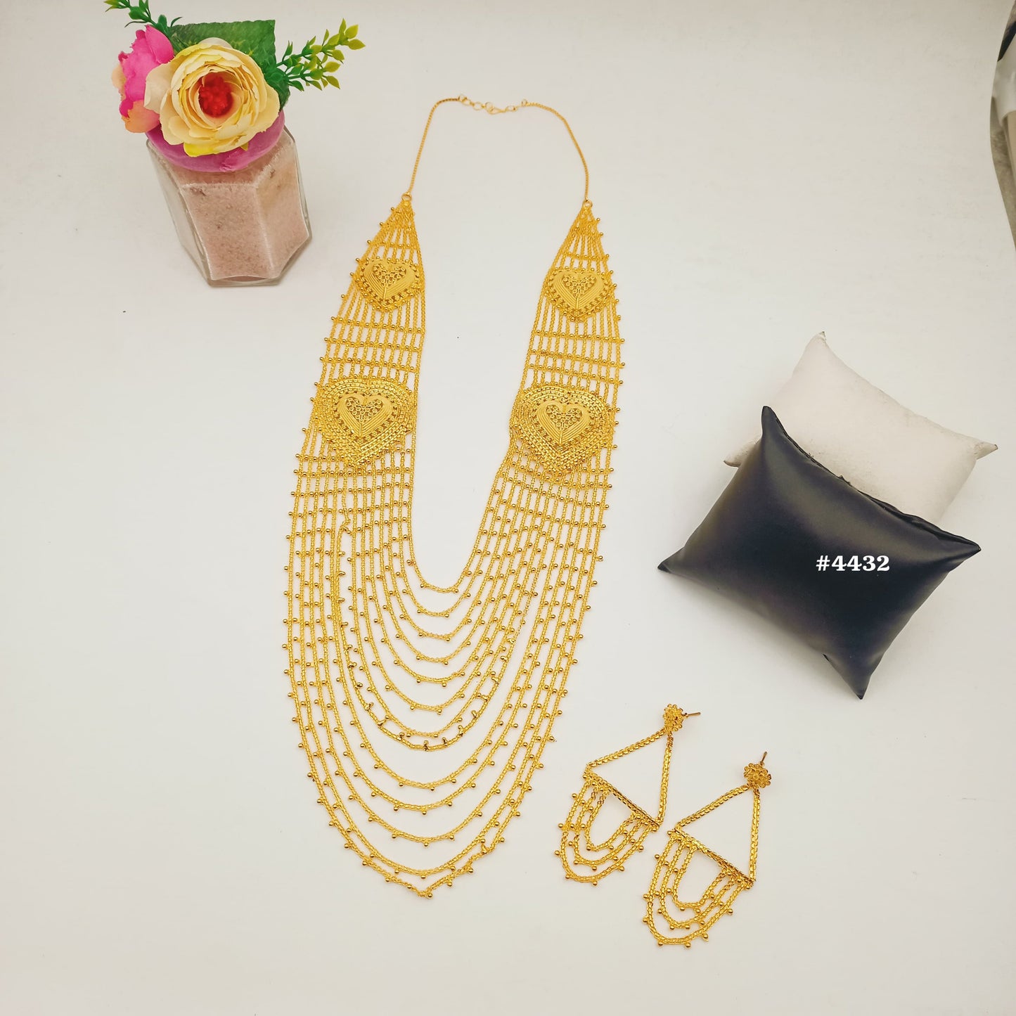 Gold Plated Long Necklaces Set, PMJ Model No: 4432