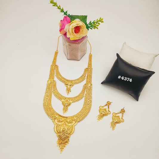 Exclusive Gold Plated Long Necklaces Set, PMJ Model No: 4374