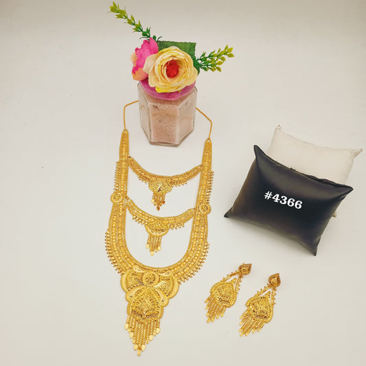 Exclusive Gold Plated Long Necklaces Set, PMJ Model No: 4366