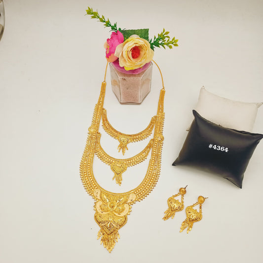 Exclusive Gold Plated Long Necklaces Set, PMJ Model No: 4364