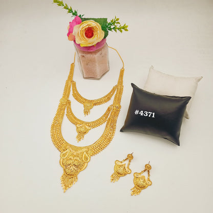 Exclusive Gold Plated Long Necklaces Set, PMJ Model No: 4371
