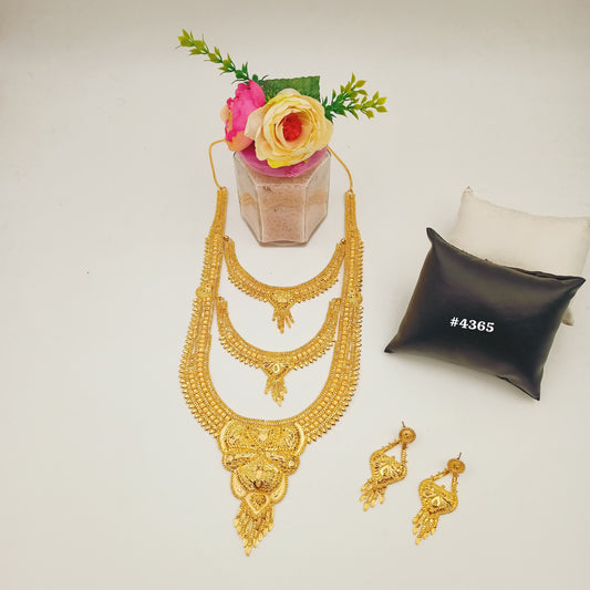 Exclusive Gold Plated Long Necklaces Set, PMJ Model No: 4365