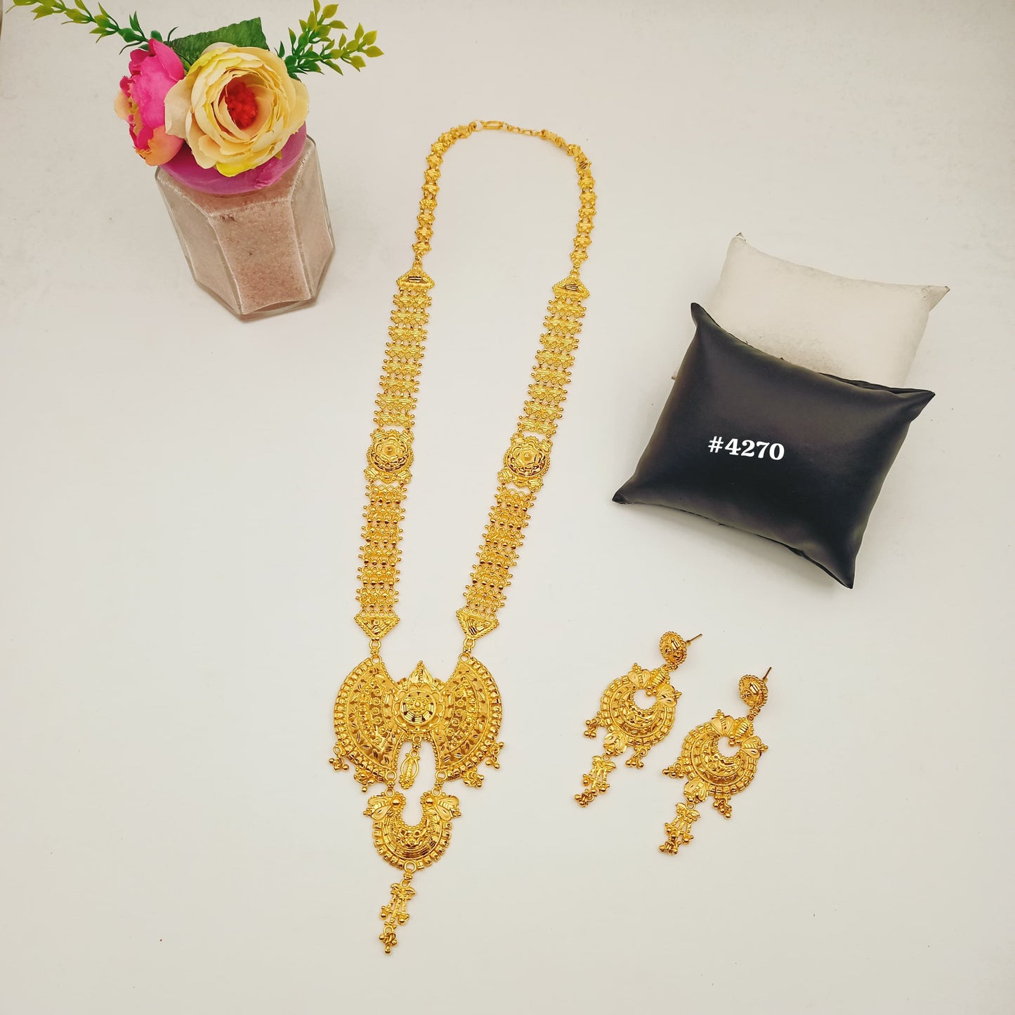 Exclusive Gold Plated Long Necklaces Set, PMJ Model No: 4270