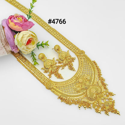 Exclusive Gold Plated Long Necklaces Set, PMJ Model No: 4766
