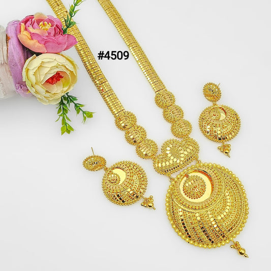 Gold Plated Long Necklaces Set, PMJ Model No: 4509