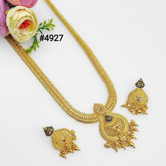 Exclusive Gold Plated Long Necklaces Set, PMJ Model No: 4927