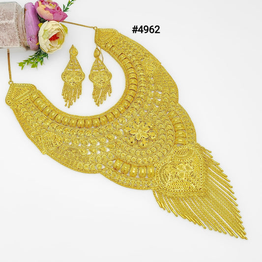 Exclusive Gold Plated Long Necklaces Set, PMJ Model No: 4962