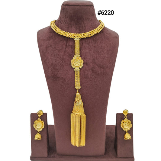 Gold Plated Long Necklace Set, PMJ Model No: 6220