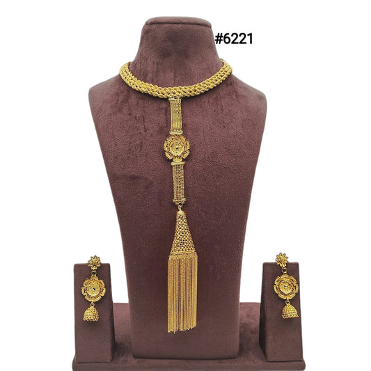 Gold Plated Long Necklace Set, PMJ Model No: 6221