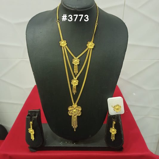 Exclusive Gold Plated Long Necklaces Set, PMJ Model No: 3773