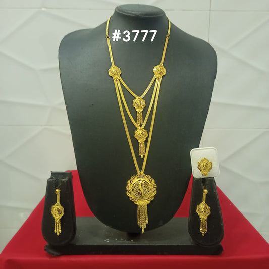 Exclusive Gold Plated Long Necklaces Set, PMJ Model No: 3777