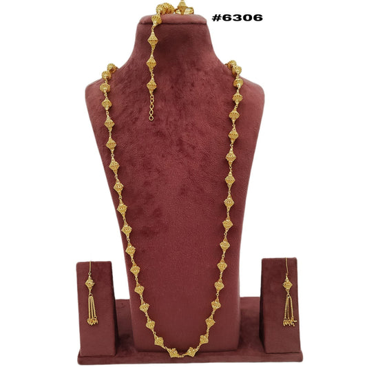 Designer Gold Plated Long Necklace Set, PMJ Model No: 6306