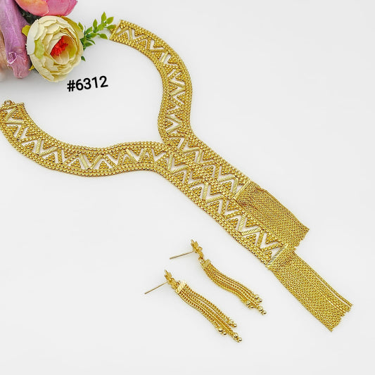 Exclusive Gold Plated Long Necklace Set, PMJ Model No: 6312