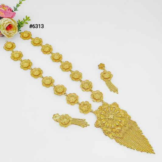 Exclusive Gold Plated Long Necklace Set, PMJ Model No: 6313