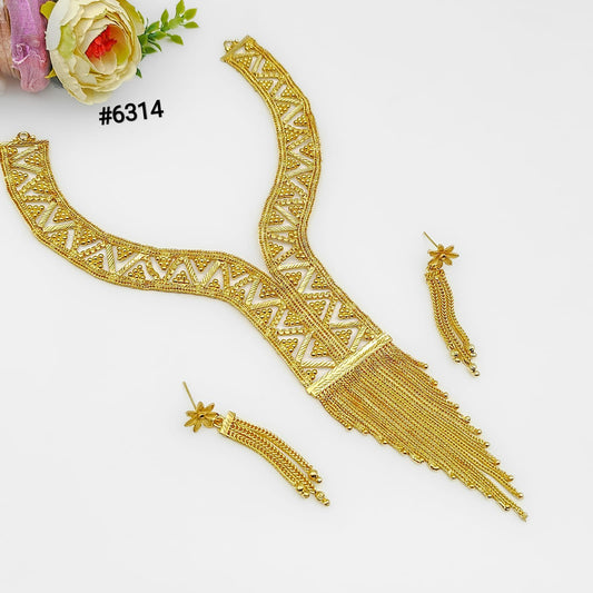 Exclusive Gold Plated Long Necklace Set, PMJ Model No: 6314