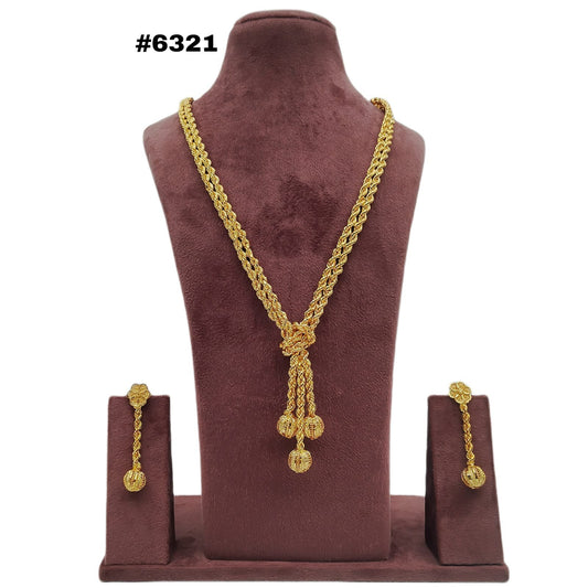 Exclusive Gold Plated Long Necklace Set, PMJ Model No: 6321