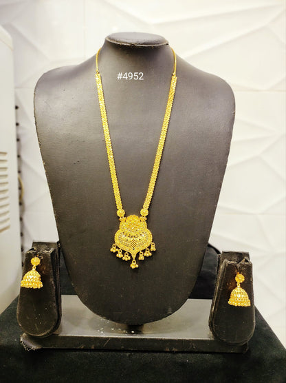Exclusive Gold Plated Long Necklaces Set, PMJ Model No: 4952