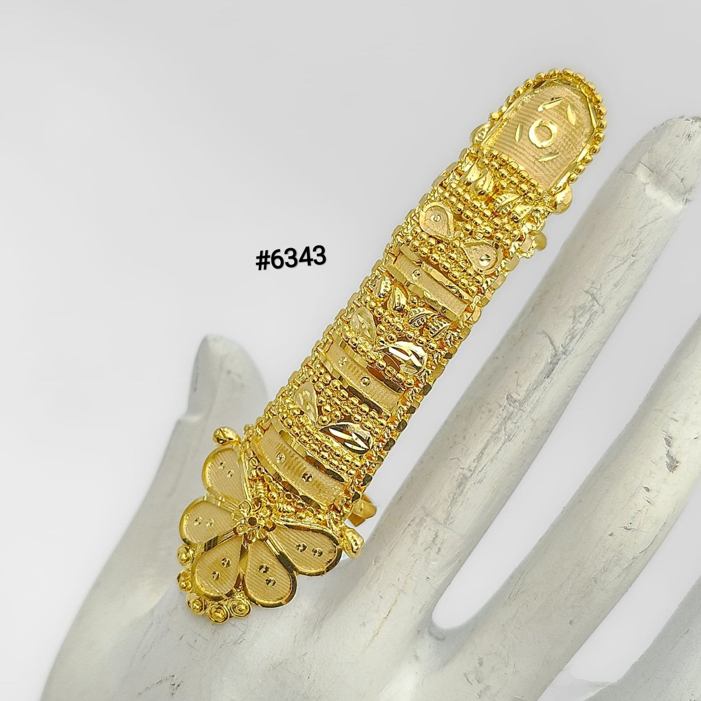 Stylish Gold Plated Ladies Finger Ring, PMJ Model No: 6343