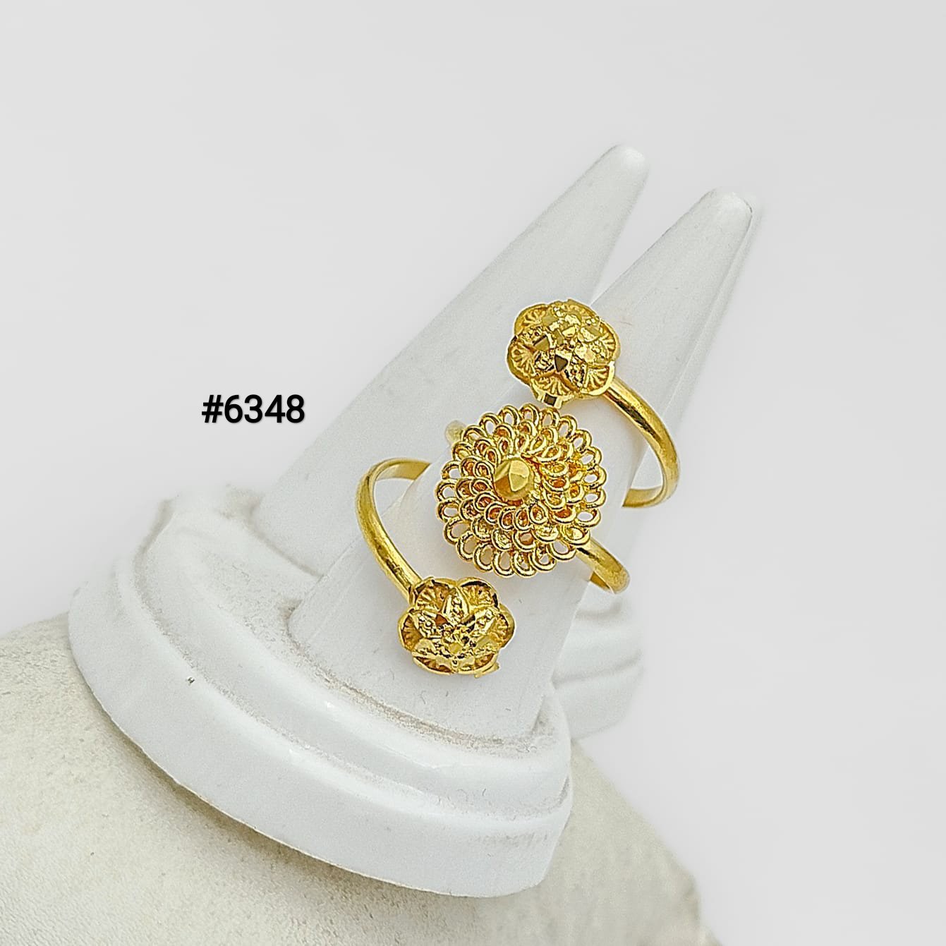 Stylish Gold Plated Ladies Finger Ring, PMJ Model No: 6348