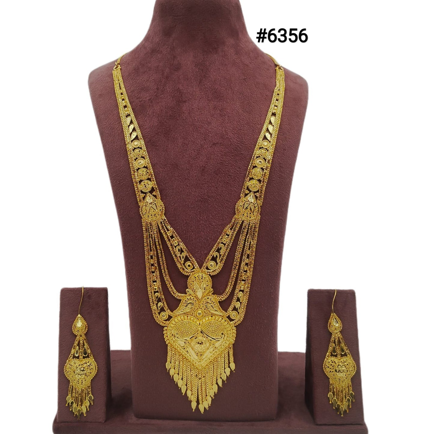 Exclusive Gold Plated Long Necklace Set, PMJ Model No: 6356