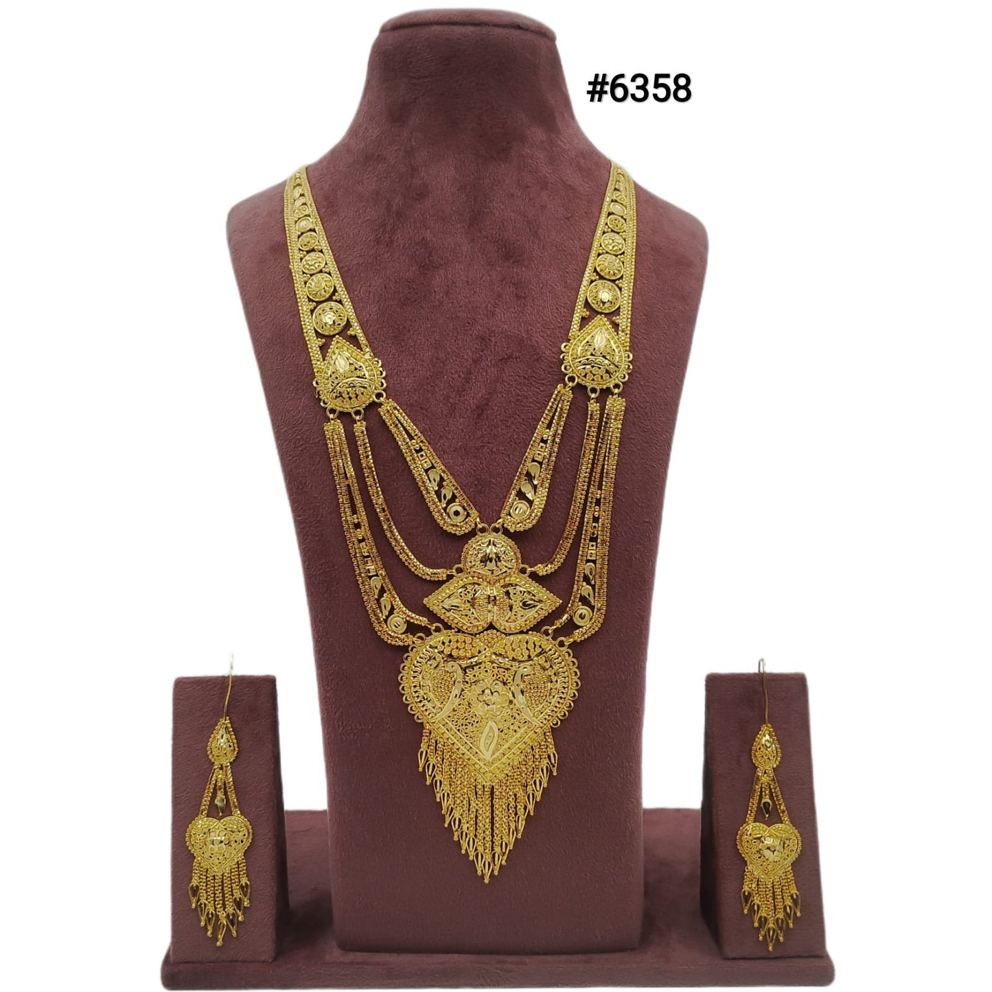 Exclusive Gold Plated Long Necklace Set, PMJ Model No: 6358