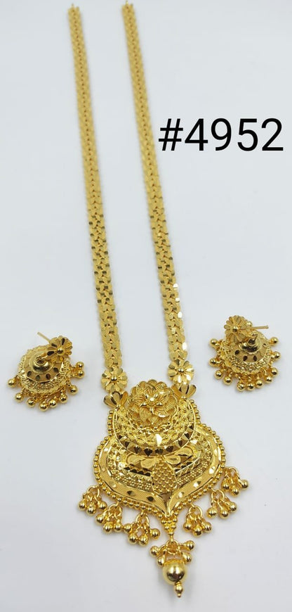 Exclusive Gold Plated Long Necklaces Set, PMJ Model No: 4952
