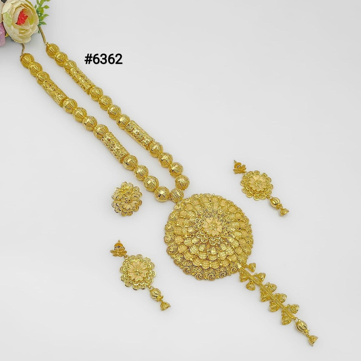 Gold Plated Long Necklace Set, PMJ Model No: 6362