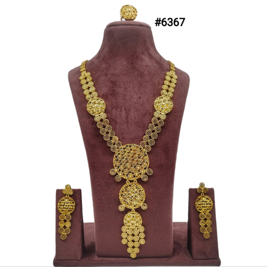 Gold Plated Long Necklace Set, PMJ Model No: 6367