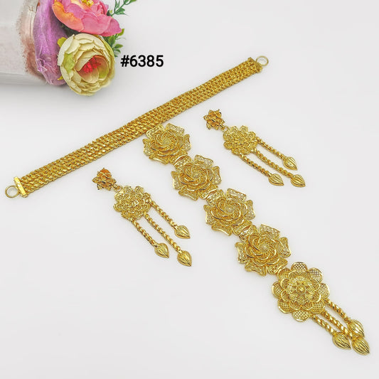 Gold Plated Hand Made Jewelry Long Necklace Set, PMJ Model No: 6385