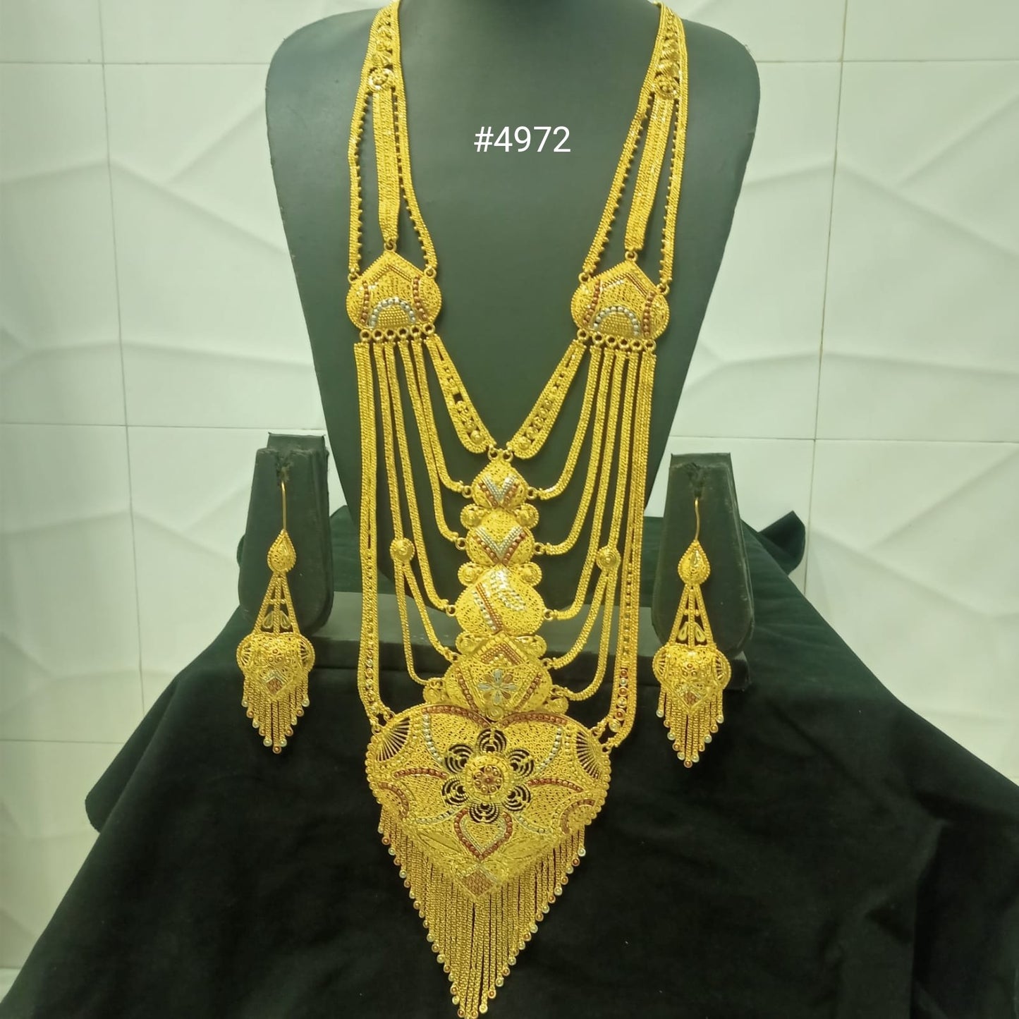 Exclusive Gold Plated Long Necklaces Set, PMJ Model No: 4972