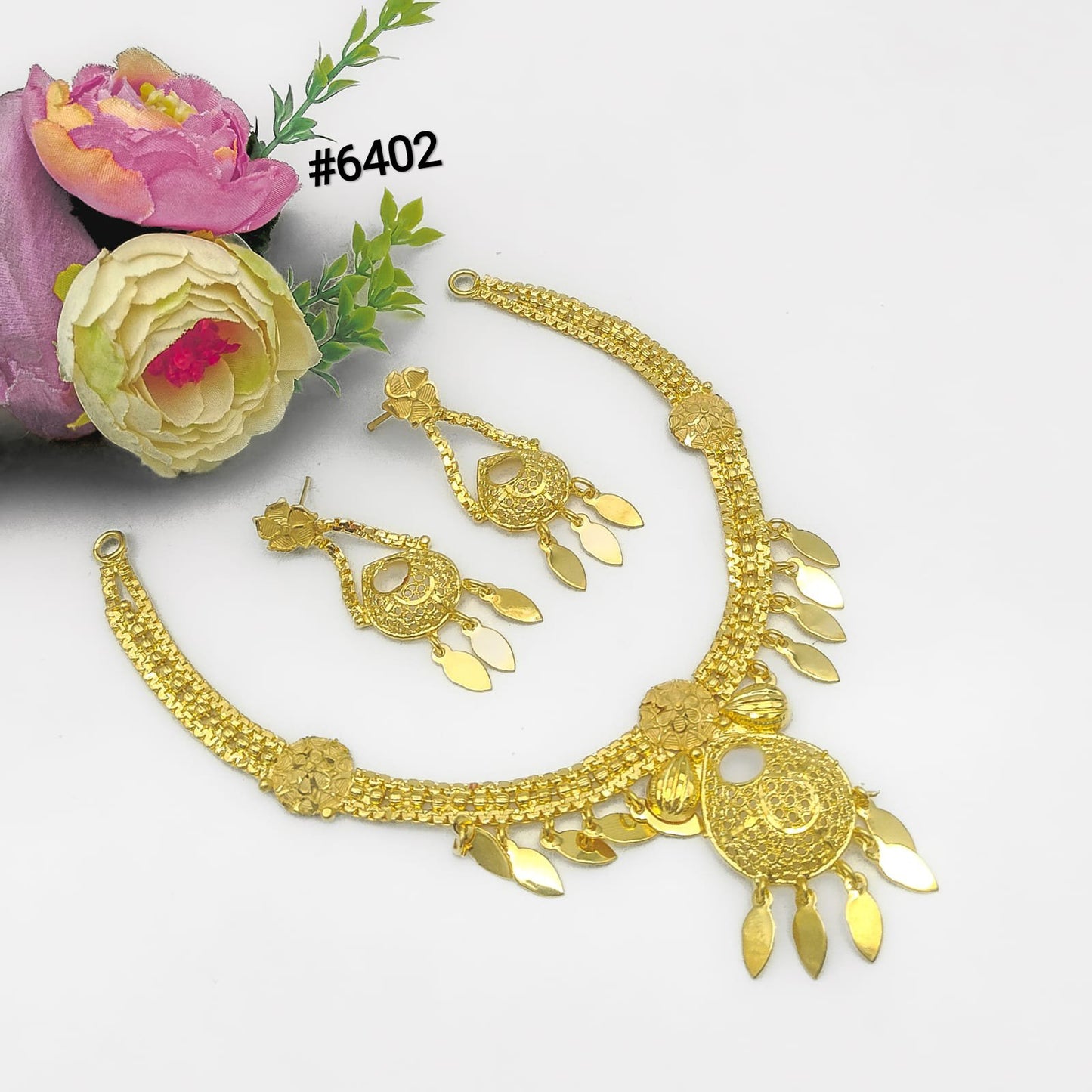 Gold Plated Short Necklace Set, PMJ Model No: 6402